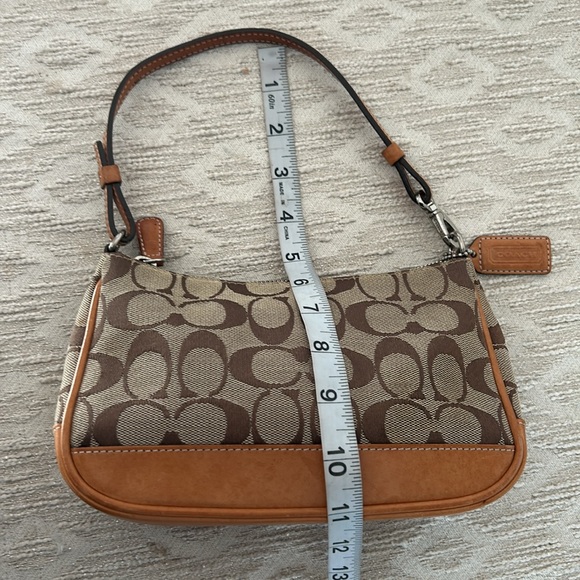 Coach Demi Monogram Canvas/Leather Baguette Bag - Picture 15 of 16